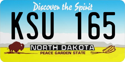 ND license plate KSU165