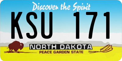 ND license plate KSU171