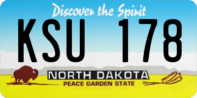 ND license plate KSU178