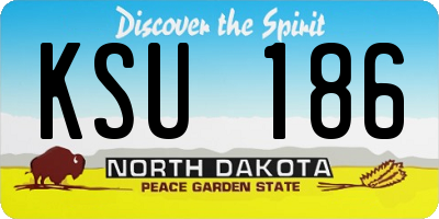 ND license plate KSU186