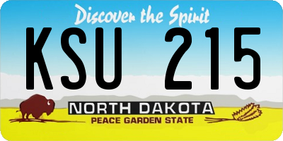 ND license plate KSU215