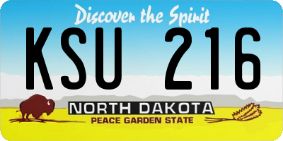 ND license plate KSU216