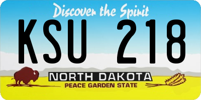 ND license plate KSU218