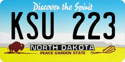 ND license plate KSU223