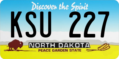 ND license plate KSU227