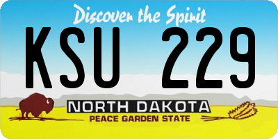 ND license plate KSU229