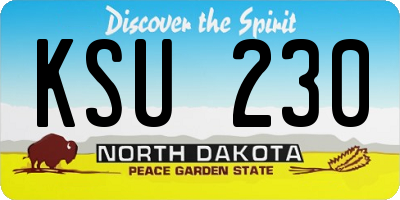 ND license plate KSU230
