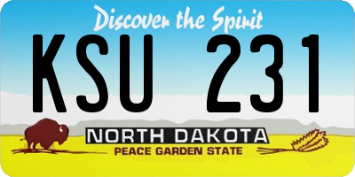 ND license plate KSU231