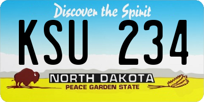 ND license plate KSU234