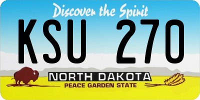 ND license plate KSU270