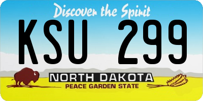 ND license plate KSU299