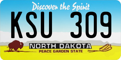 ND license plate KSU309