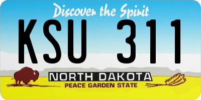 ND license plate KSU311