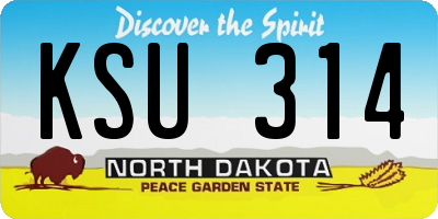 ND license plate KSU314