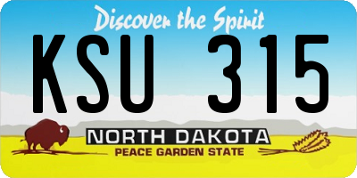 ND license plate KSU315