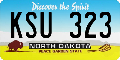 ND license plate KSU323