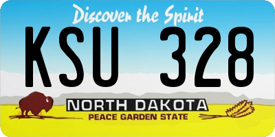 ND license plate KSU328
