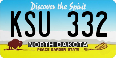 ND license plate KSU332