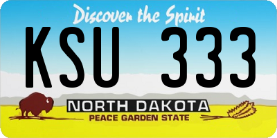 ND license plate KSU333