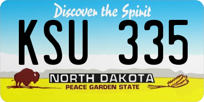 ND license plate KSU335