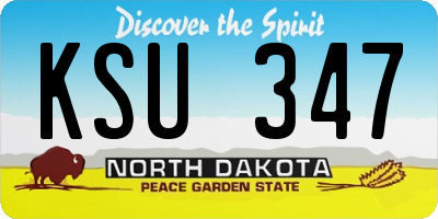 ND license plate KSU347