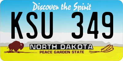 ND license plate KSU349