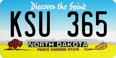 ND license plate KSU365