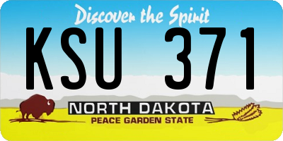 ND license plate KSU371