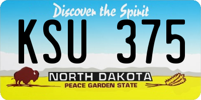 ND license plate KSU375