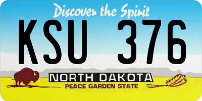 ND license plate KSU376