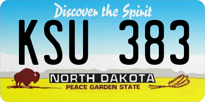 ND license plate KSU383