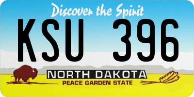 ND license plate KSU396