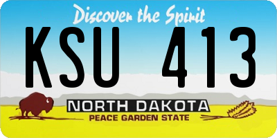 ND license plate KSU413
