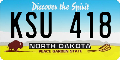 ND license plate KSU418