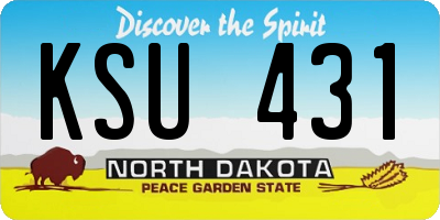 ND license plate KSU431