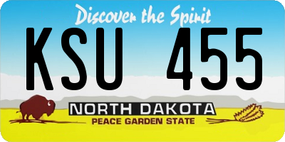 ND license plate KSU455