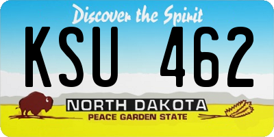 ND license plate KSU462