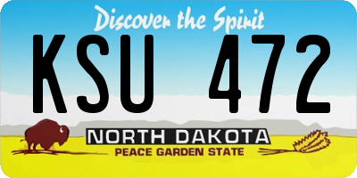 ND license plate KSU472