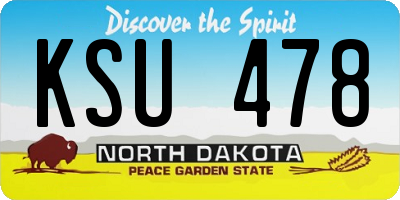 ND license plate KSU478
