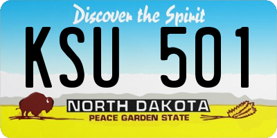 ND license plate KSU501