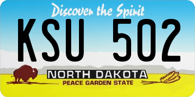ND license plate KSU502