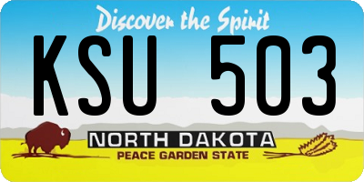 ND license plate KSU503