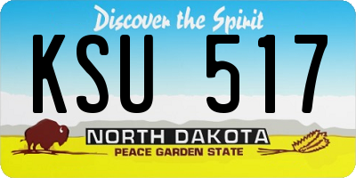 ND license plate KSU517