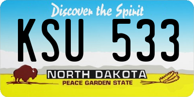 ND license plate KSU533