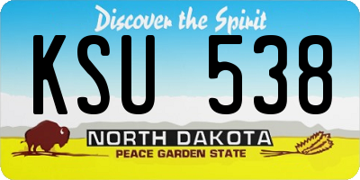ND license plate KSU538