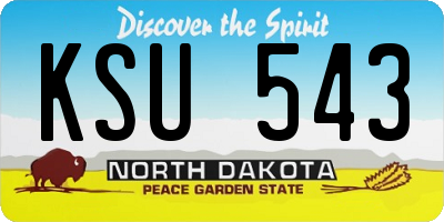 ND license plate KSU543