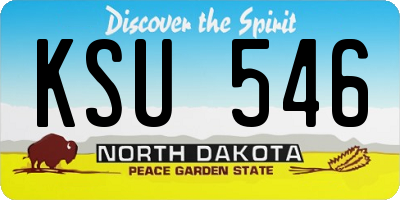 ND license plate KSU546