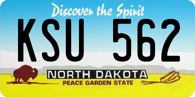 ND license plate KSU562