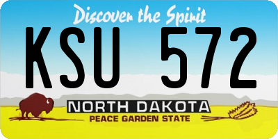 ND license plate KSU572