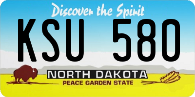 ND license plate KSU580